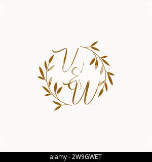 VW initial wedding monogram logo design Stock Vector