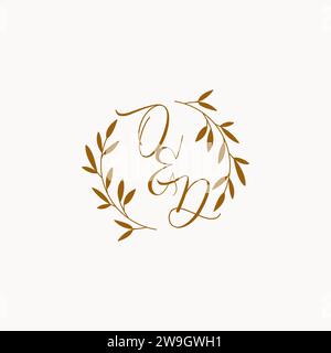 OD initial wedding monogram logo design Stock Vector