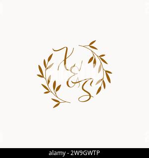 XS initial wedding monogram logo design Stock Vector