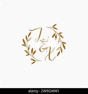 LX initial wedding monogram logo design Stock Vector