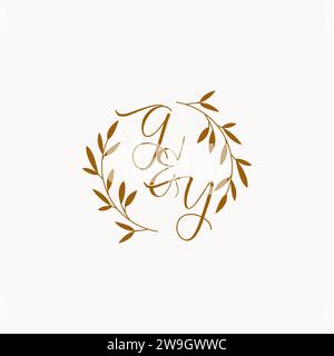 GY initial wedding monogram logo design Stock Vector