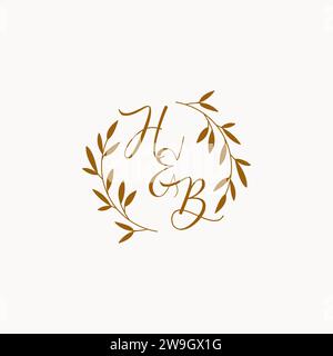 HB initial wedding monogram logo design Stock Vector
