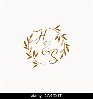 HS initial wedding monogram logo design Stock Vector