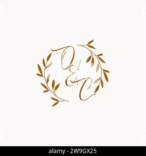 OC initial wedding monogram logo design Stock Vector