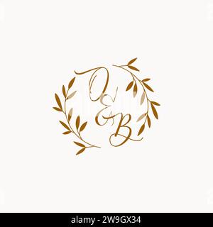 OB initial wedding monogram logo design Stock Vector