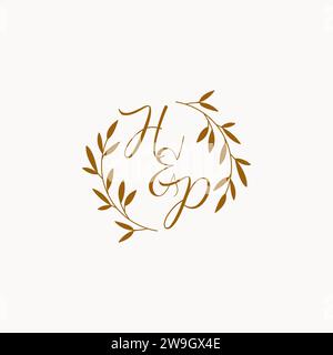 HP initial wedding monogram logo design Stock Vector