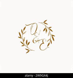 OE initial wedding monogram logo design Stock Vector