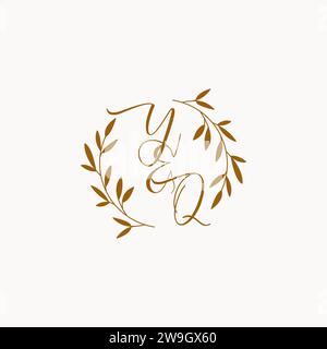 YQ initial wedding monogram logo design Stock Vector