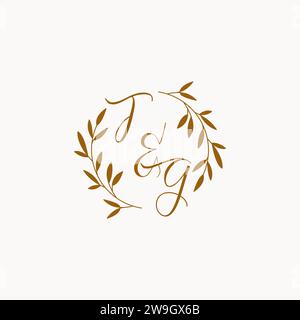 TG initial wedding monogram logo design Stock Vector