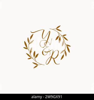 YR initial wedding monogram logo design Stock Vector
