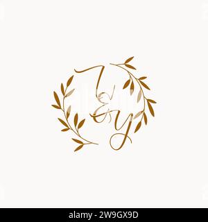 IY initial wedding monogram logo design Stock Vector
