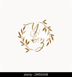 YZ initial wedding monogram logo design Stock Vector