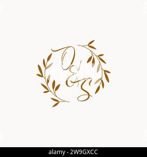 OS initial wedding monogram logo design Stock Vector