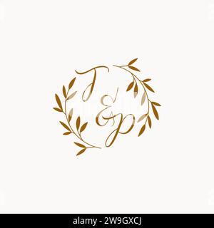 TP initial wedding monogram logo design Stock Vector