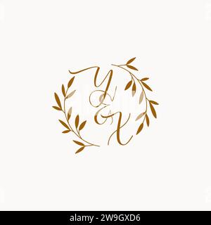 YX initial wedding monogram logo design Stock Vector