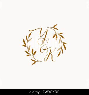 YK initial wedding monogram logo design Stock Vector