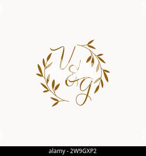 VG initial wedding monogram logo design Stock Vector