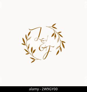 LF initial wedding monogram logo design Stock Vector