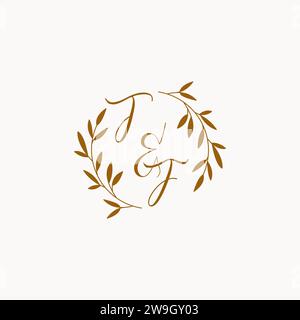 TF initial wedding monogram logo design Stock Vector