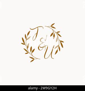 TU initial wedding monogram logo design Stock Vector