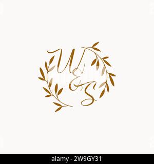 WS initial wedding monogram logo design Stock Vector