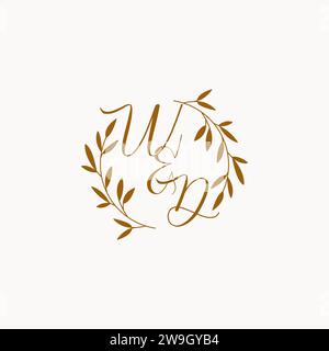 WD initial wedding monogram logo design Stock Vector
