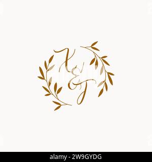 XT initial wedding monogram logo design Stock Vector