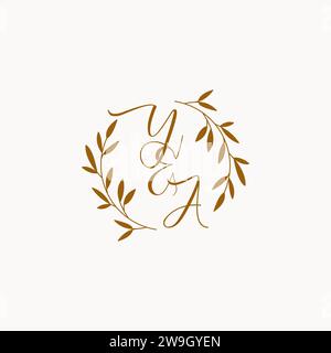 YA initial wedding monogram logo design Stock Vector