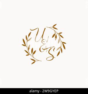 US initial wedding monogram logo design Stock Vector