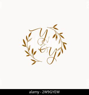 YY initial wedding monogram logo design Stock Vector