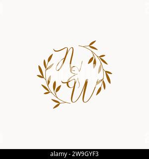 NW initial wedding monogram logo design Stock Vector