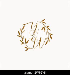 YW initial wedding monogram logo design Stock Vector