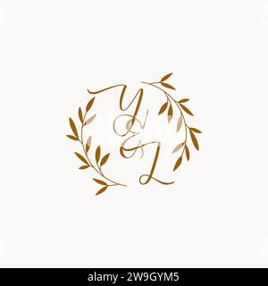 YL initial wedding monogram logo design Stock Vector