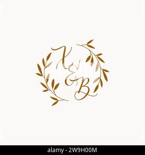 XB initial wedding monogram logo design Stock Vector