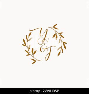 YT initial wedding monogram logo design Stock Vector