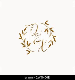 QX initial wedding monogram logo design Stock Vector