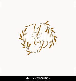 YP initial wedding monogram logo design Stock Vector