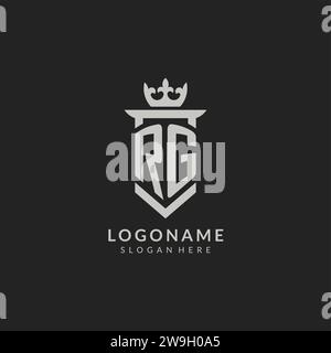 RG logo initial monogram with shield and sword design ideas Stock ...