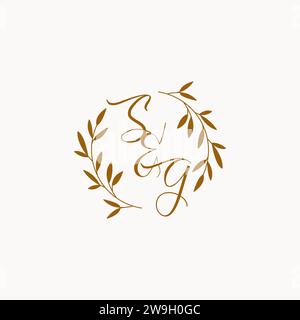 SG initial wedding monogram logo design Stock Vector