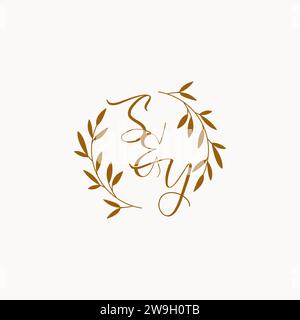 SY initial wedding monogram logo design Stock Vector