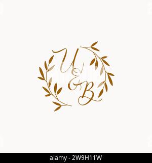 UB initial wedding monogram logo design Stock Vector
