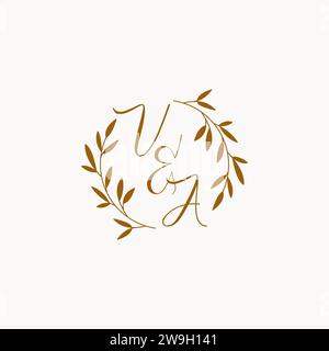 VA initial wedding monogram logo design Stock Vector