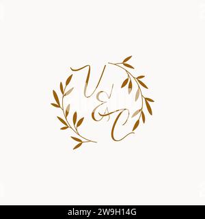 VC initial wedding monogram logo design Stock Vector
