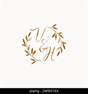VH initial wedding monogram logo design Stock Vector