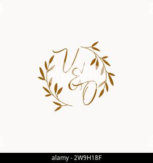 VO initial wedding monogram logo design Stock Vector