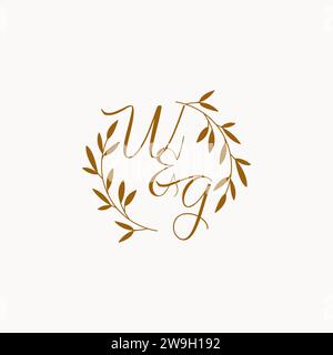 WG initial wedding monogram logo design Stock Vector