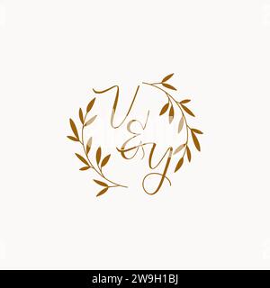 VY initial wedding monogram logo design Stock Vector