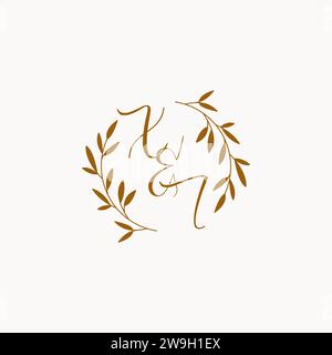 XI initial wedding monogram logo design Stock Vector