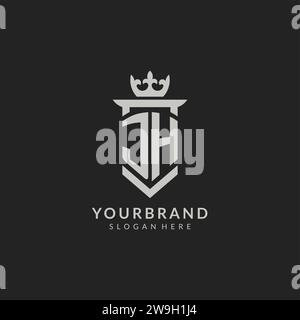 Monogram JH logo shield crown shape, elegant and luxury initial logo ...