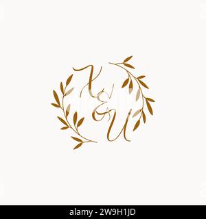 XU initial wedding monogram logo design Stock Vector
